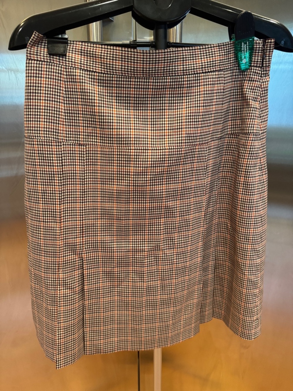 Brooks Brothers A-Line Mini Skirt in Brown and Black Check